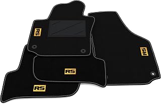 Kit Floor Mats Compatible with Volkswagen Golf Plus 2004-2014 | Carpeted Carpet Set, Embroidery RS, Custom Carpet