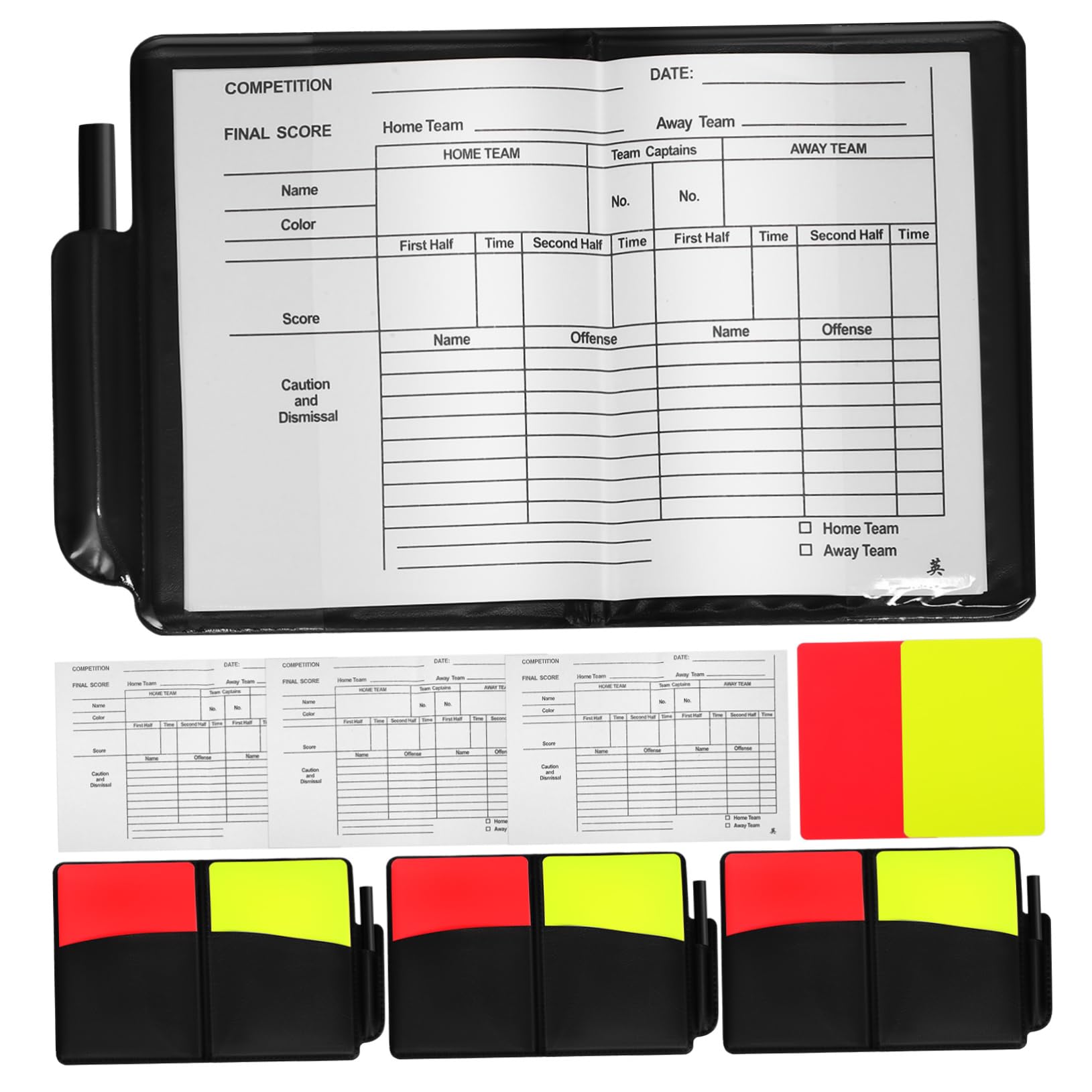 BESPORTBLE 4 Sets Red Yellow Soccer Referee Card Set with Score Cards for Soccer Volleyball Sports Games Comfortable Handling Fine Craftsmanship