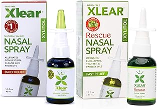 Xlear Natural Xylitol Nasal Spray, Regular and Rescue Bundle, Gentle Herbal Formula with Oregano, Tea Tree, Eucalyptus, Parsley, 1.5 fl oz (Pack of 2)