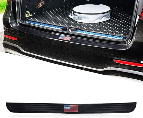 1 tira antiarañazos para maletero de automóvil, 35.43 x 2.75 pulgadas, bandera estadounidense de PVC, borde negro, impresión tridimensional,