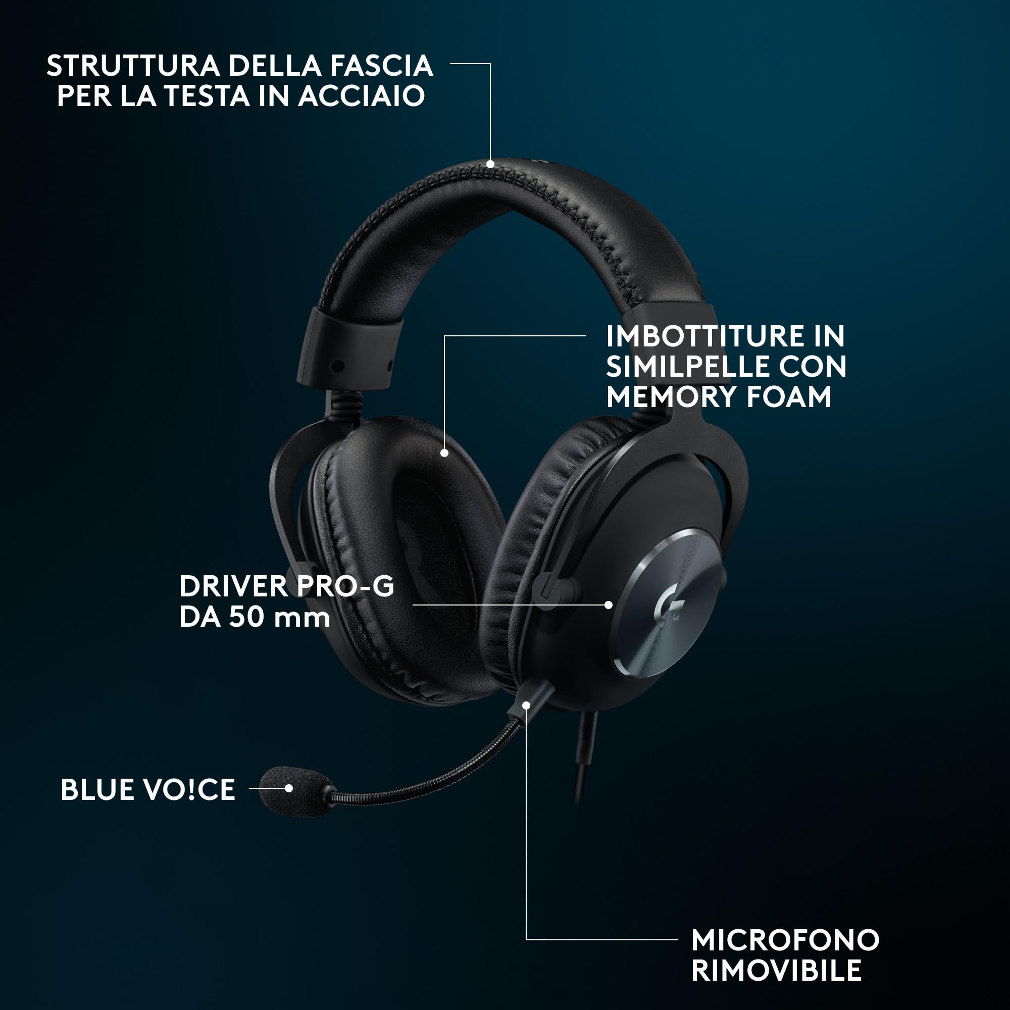 Logitech G Pro X SE Cuffie da gioco cablate con microfono staccabile DTS Headphone:X 7.1 per PC Xbox PS5 PS4 DAC USB Nero