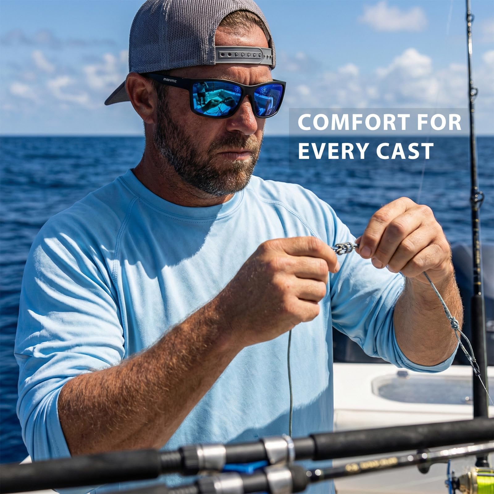 maivnz Gafas de sol polarizadas flotantes para hombre, protección UV, gafas de pesca, barco, kayak, deportes acuáticos