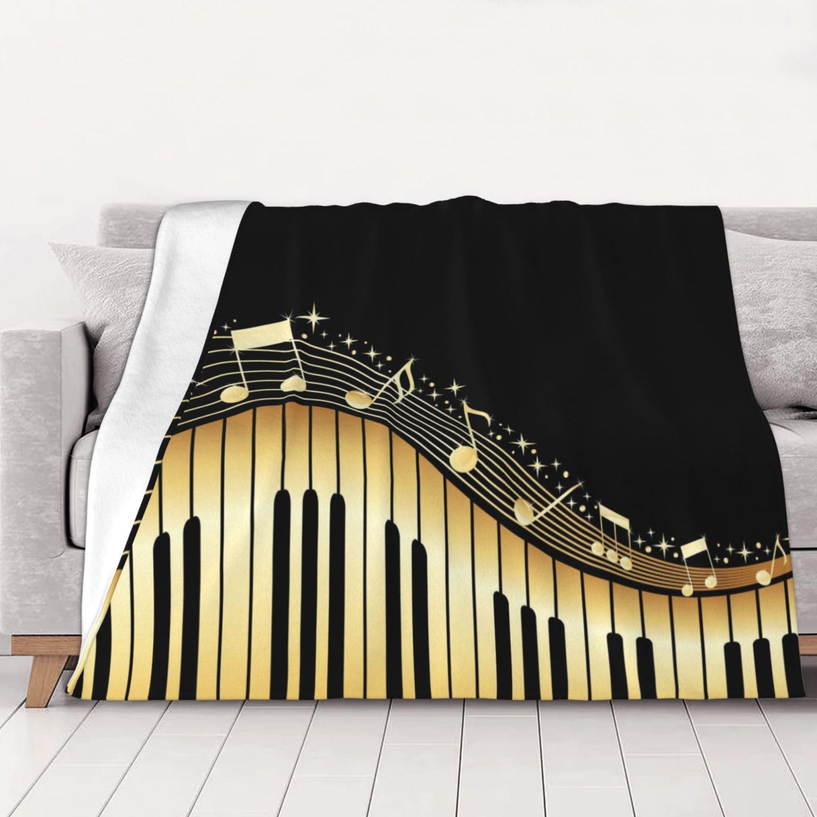 Couverture flanelle Music 125x100 cm une idée cadeau douce et chaude pour homme et femme
