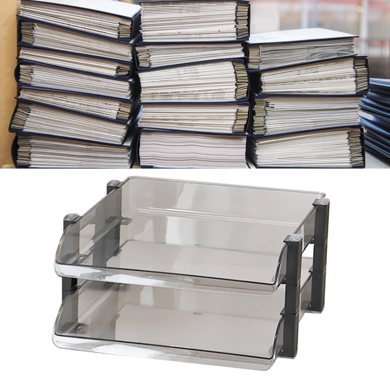 Bandeja de cartas, organizador de escritorio de acrílico, bandeja de cartas, organizador de papel, bandeja de papel, bandeja de almacenamiento de archivos, organizador de escritorio para oficina en