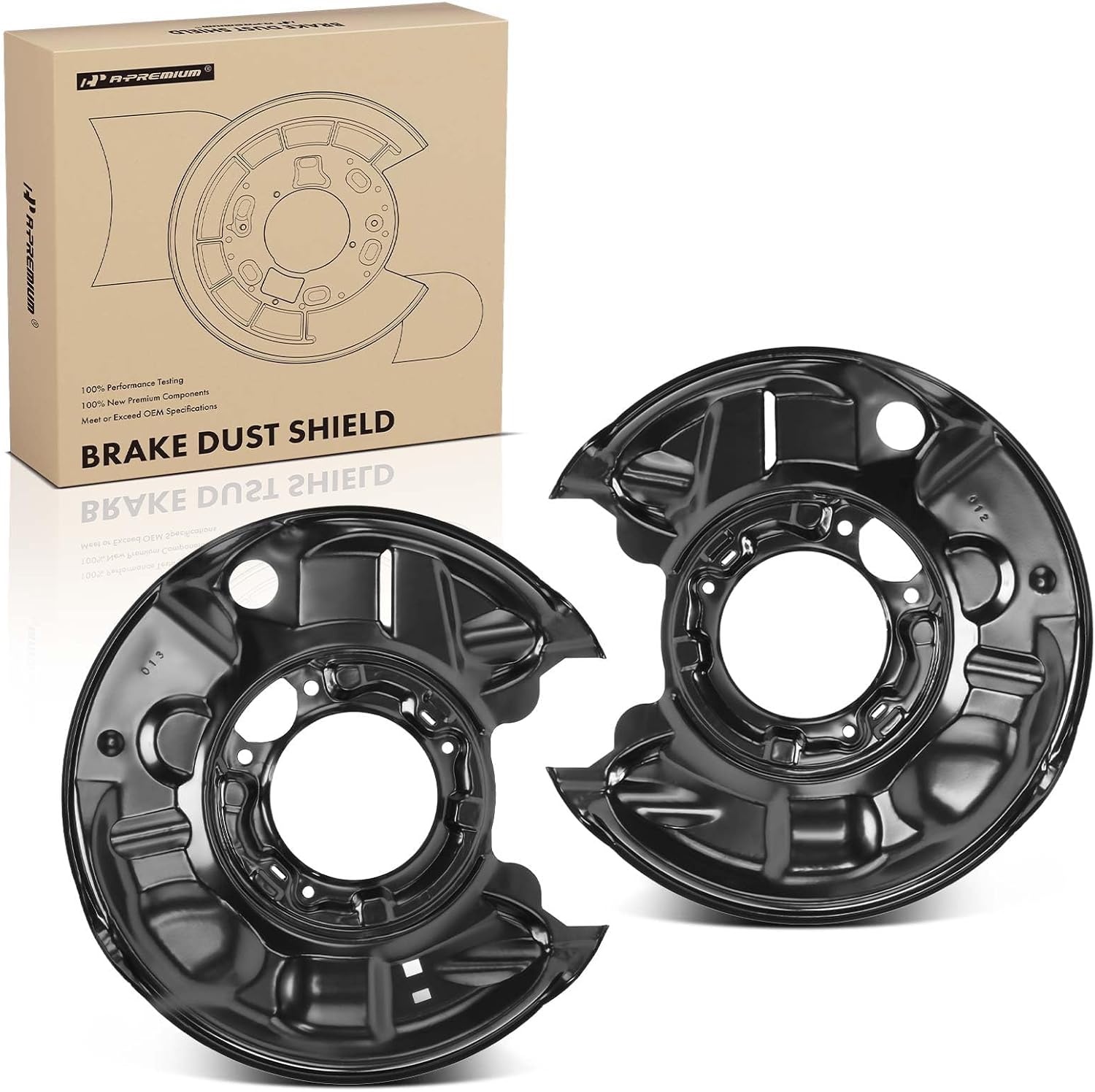 A-Premium Rear Side Brake Dust Shield Compatible with Select Mercedes-Benz Models - C230, C240, C280, C32 AMG, C320, C350, C55 AMG, SLK280, SLK300, SLK350, SLK55 AMG, CLK320, CLK320, CLK350-2-PC Set