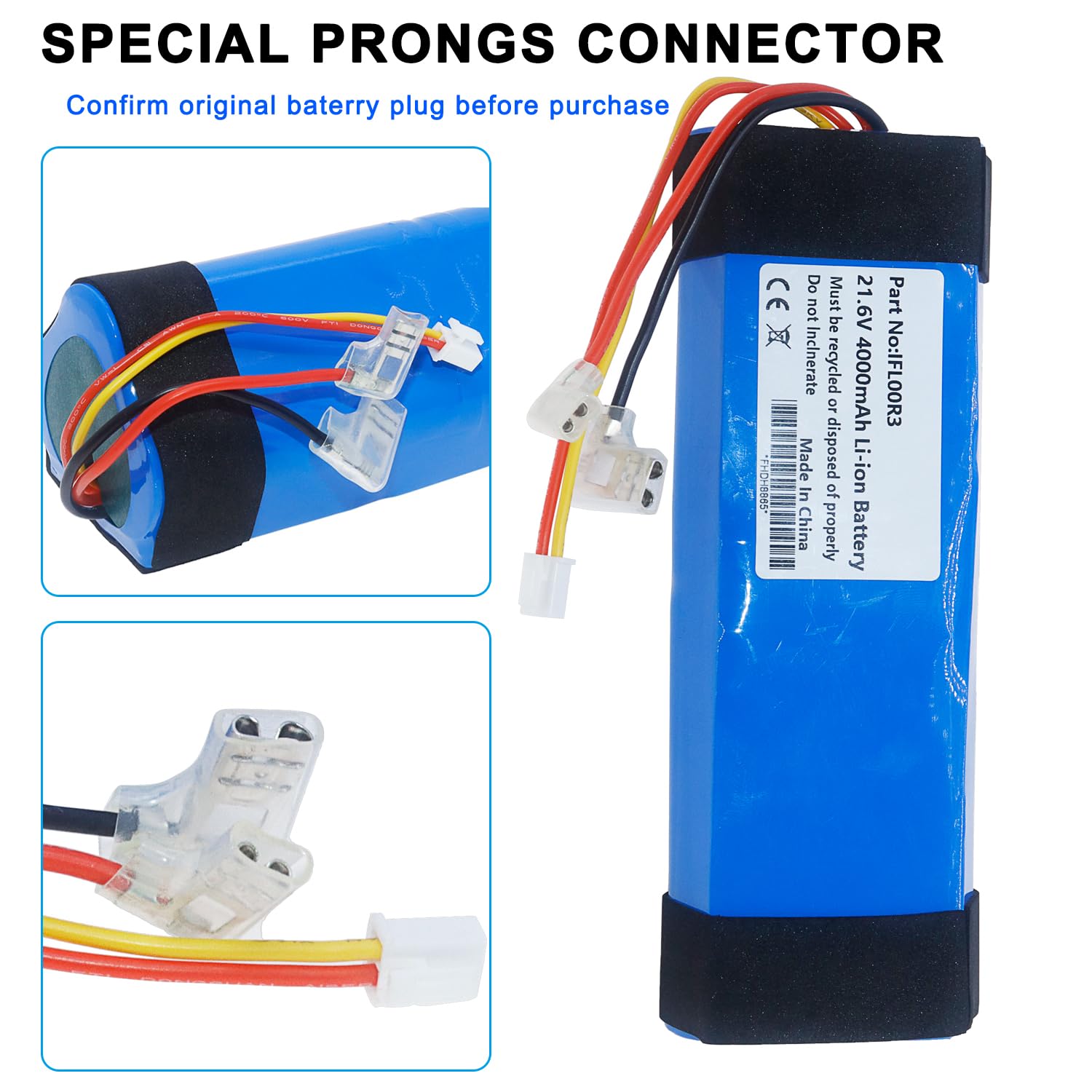 XITAIAN Batterie de Rechange 21.6V 86.4Wh 4000mAh Li-ION Batterie pour Tineco iFloor 3, Floor One S3, Floor One S3 Breeze