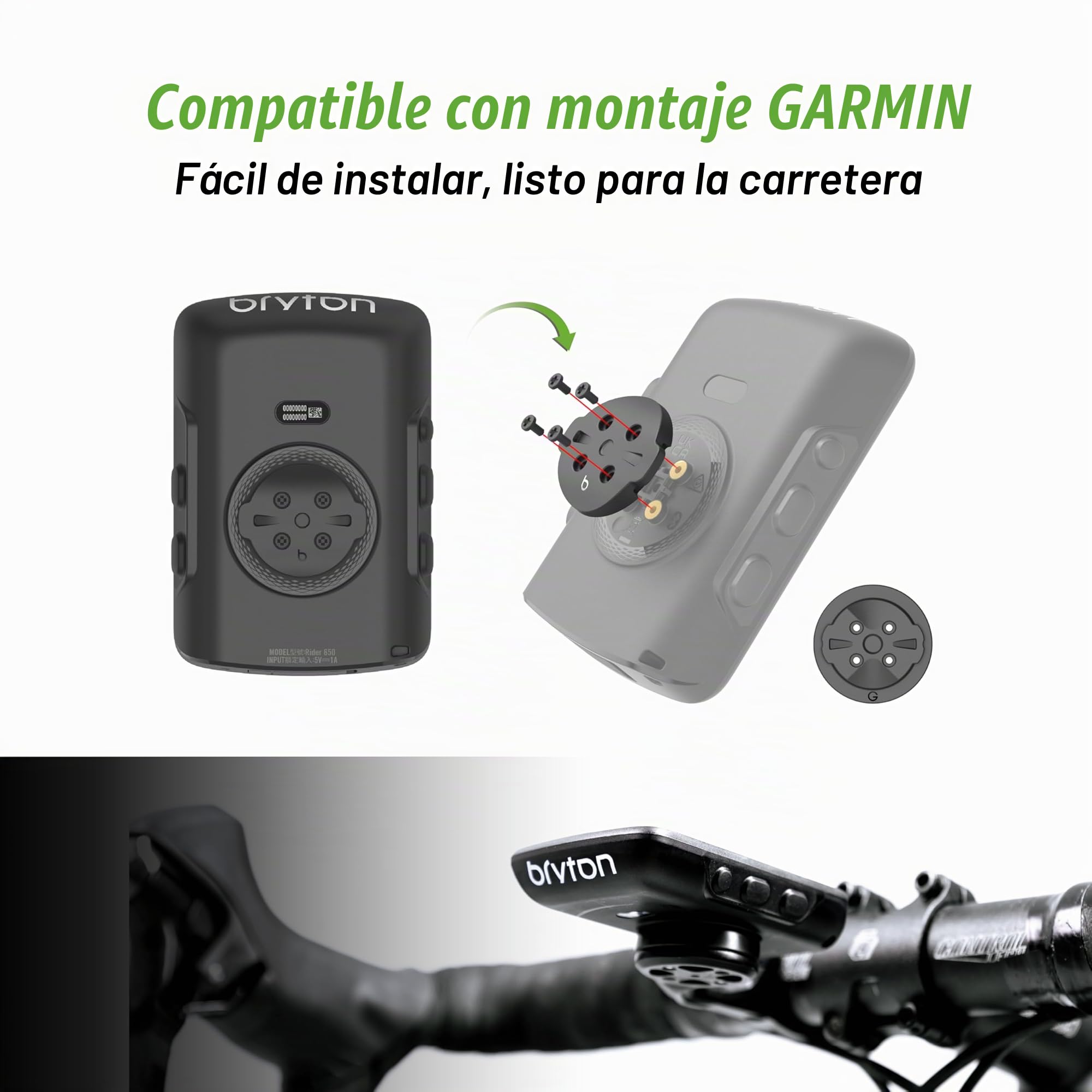 Bryton Rider 650 Ciclocomputador GPS, Pantalla táctil a Color de 2,8", hasta 33h de batería, mapas de Europa preinstalados, navegación Giro a Giro, Ajuste automático de Brillo