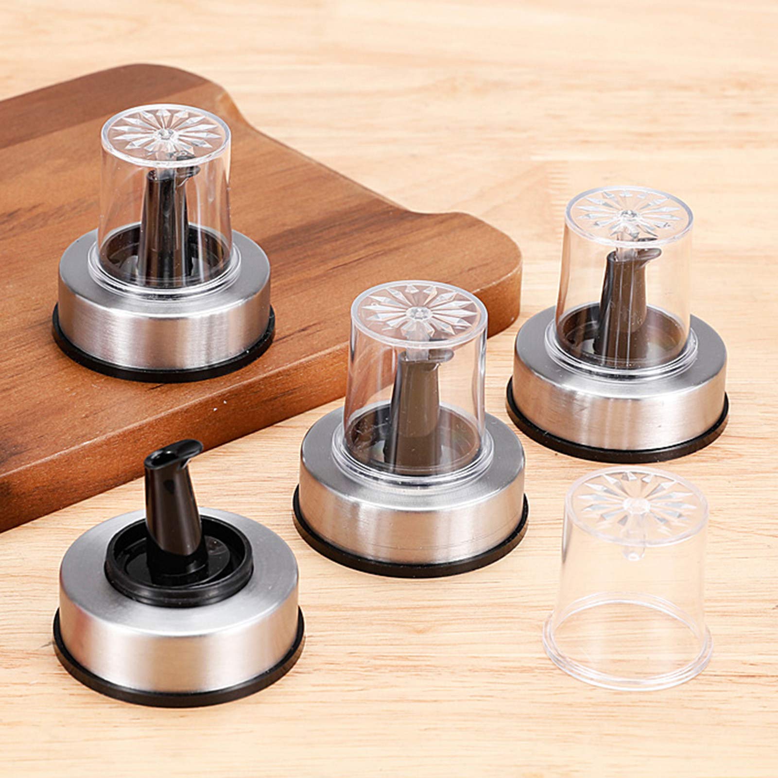 SZCXDKJ Set Da 7 Beccucci Versatori Per Bottiglie In Acciaio Inox - Dosatori Per Liquori, Olio D'Oliva, Sciroppo E Condimenti (Antigoccia)