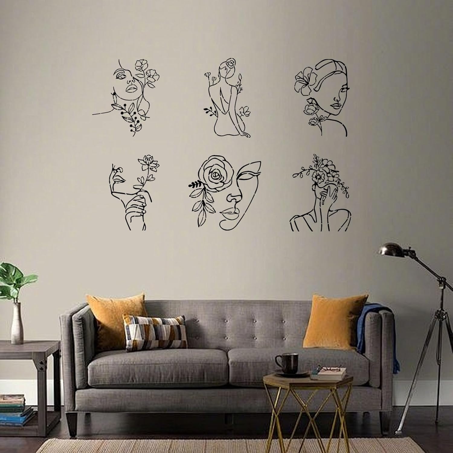 ORIGACH 9PCS 11.8x11.8inch Modern Minimalist Abstract Women Stencils image 4