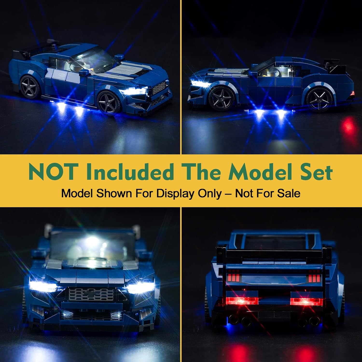 VONADO LED Light Kit Compatible with Lego Ford Mustang Dark Horse Sports Car 76920 (No Models Only Light) Creative Lighting Set Accessories Compatible with Lego Ford Mustang 76920 Building Set