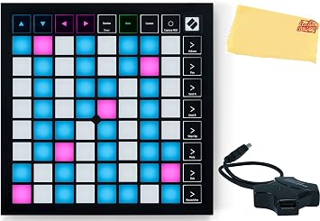 Novation Launchpad X Grid Controller Bundle with USB Hub and Austin Bazaar Polishing Cloth