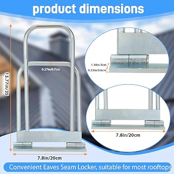 Standing Seam Roofing Tools, Designed For Roofers And Sheet Metal Workers, The Roofing Standing Seam Lock Tool Ensures Fast And Clean Hemming For Drip Edges, Offering Quick And Easy Folding