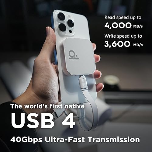 Miniatura 4 de DATO SSD externo magnético de 2 TB, unidad externa de estado sólido SSD portátil USB 4.0 Gen 3x2, hasta 40003600 MBs, grabación HDR 4K ProRes tipo