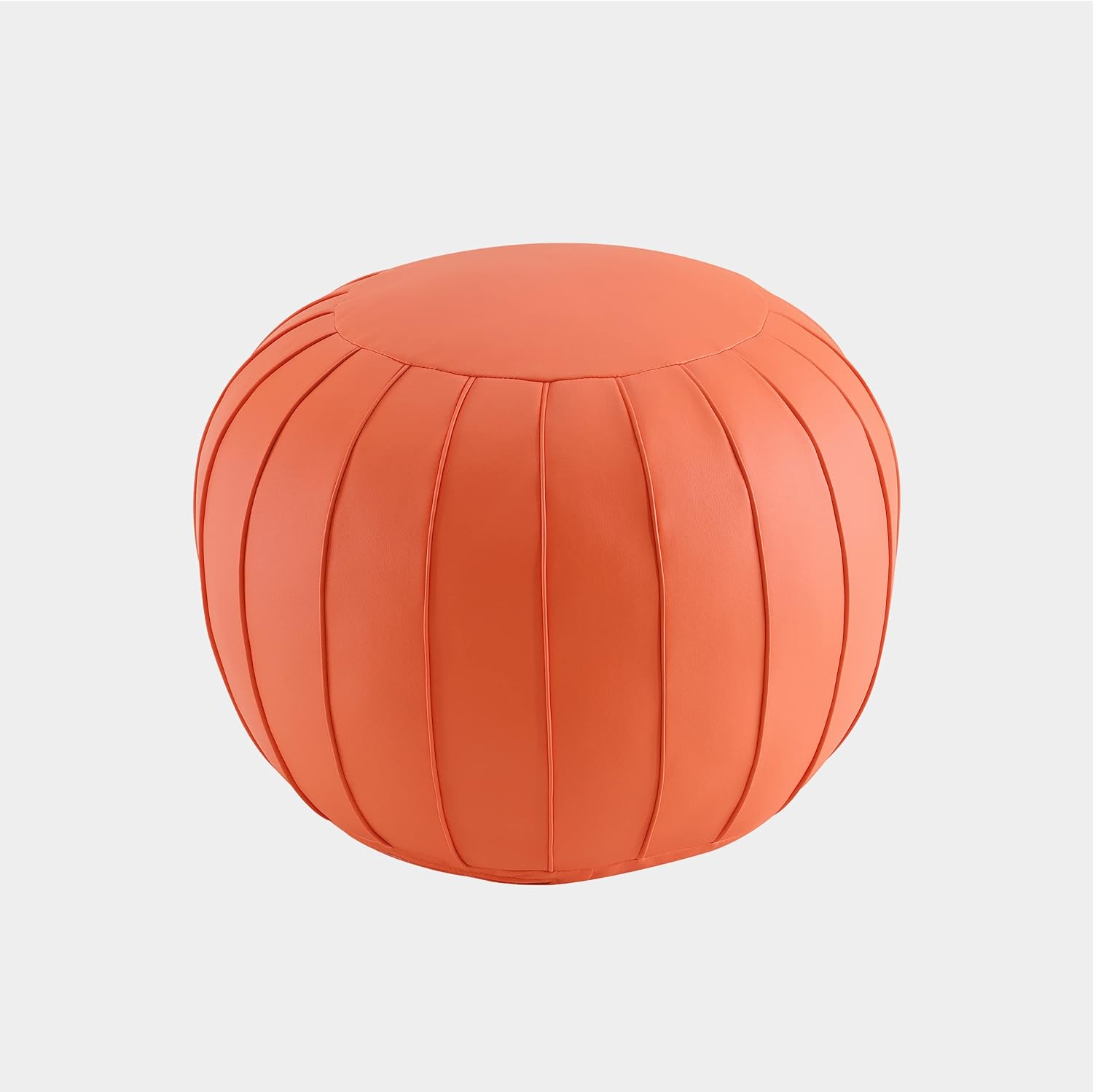 C COMFORTLAND Unstuffed Pouf, Faux Leather Poufs Cover