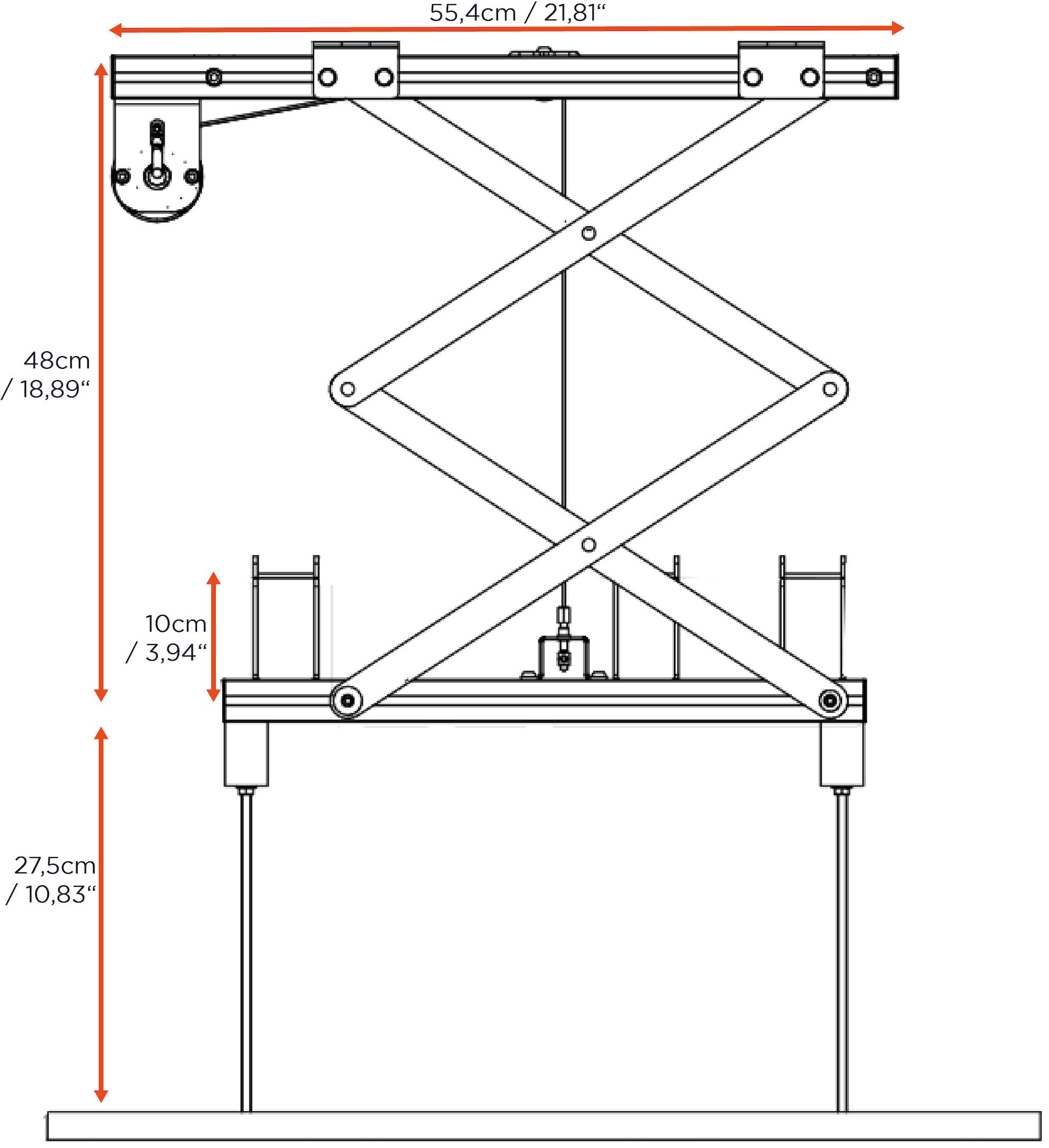 celexon Soporte motorizado para projectores PL300-47 cm Profundidad de Montaje - hasta 15 kg