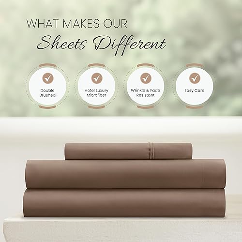 Miniatura 4 de Linen Market Juego de Sábanas Twin de Microfibra Cepillada de 3 Piezas  Certificado Oeko-TEX Ultra Suave y Sin Arrugas - Sábanas de Bolsillo