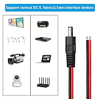 Vista 6 de CERRXIAN 1FT DC5521 Power Pigtails Cable macho y hembra