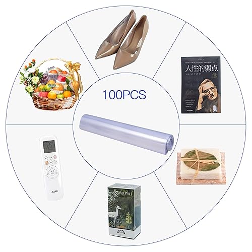 Miniatura 5 de awagas 100 bolsas retráctiles de celofán de 24 x 32 pulgadas, grandes bolsas retráctiles transparentes de PVC, cesta termorretráctil, bolsas de