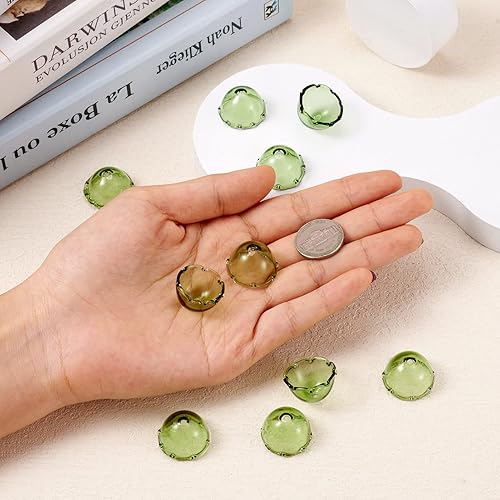 Vista 33 de FASHEWELRY 10 cuentas de cristal hechas a mano, cuentas florales de cristal, cuentas espaciadoras de flores de trompeta transparentes, cuentas