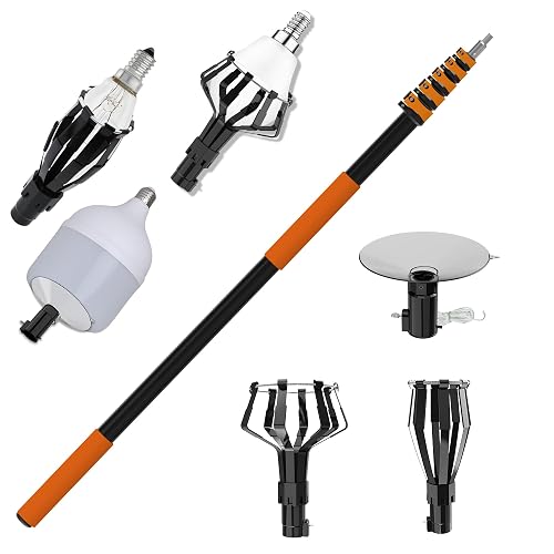18FT Reach Light Bulb Changer, Dual Lock with Gripper for
