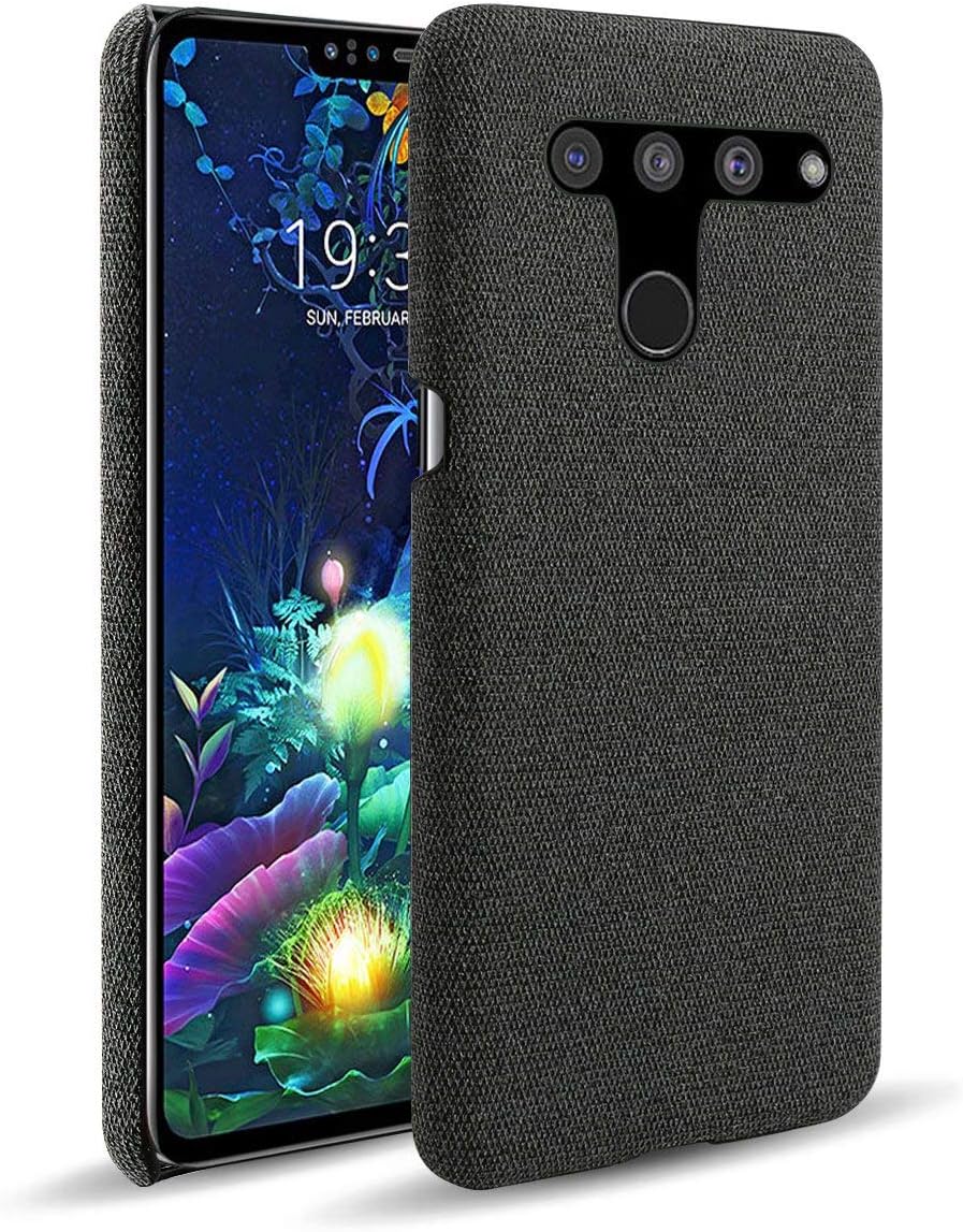 Grandcase LG V50 ThinQ 5G Case,Ultra-thin High Quality Felt Cloth Anti-Fingerprint Shock Absorber Protective Cover for LG V50 ThinQ 5G 6.4" -Black