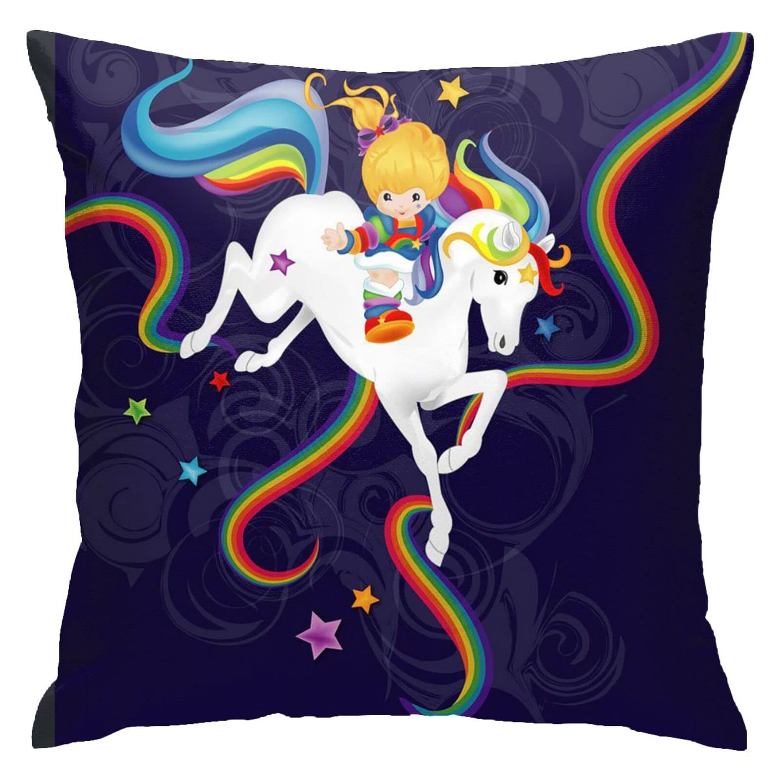 Qinhuangdaodasushangmaoyouxiangongsi Girls Pillowcases 1846 Cushion Cover 45X45cm Rainbow Brite And Starlite Pillow Covers Personalised Pillowcases Colorful Throw Pillow Case For Coworker, Daughter,