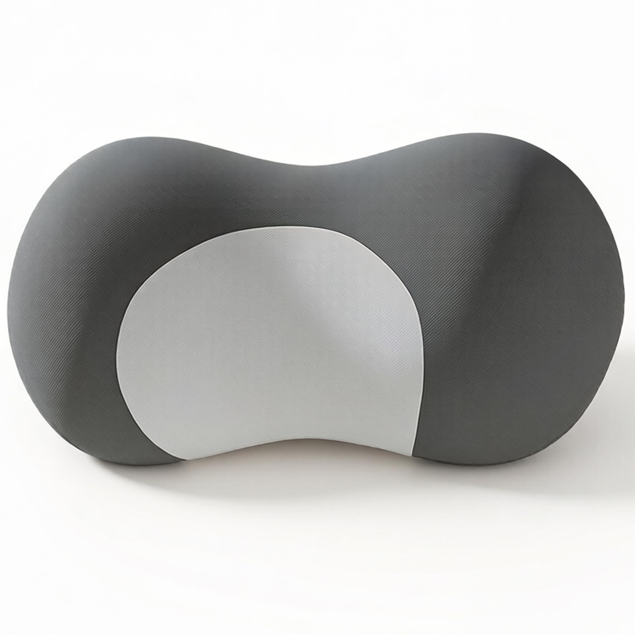 Ameble 9.4x5.1in Multi-Use Neck Support for Office Chair & Car, Memory Foam Ice Silk Headrest Pillow with Strap for Office Napping & Driving, Gray