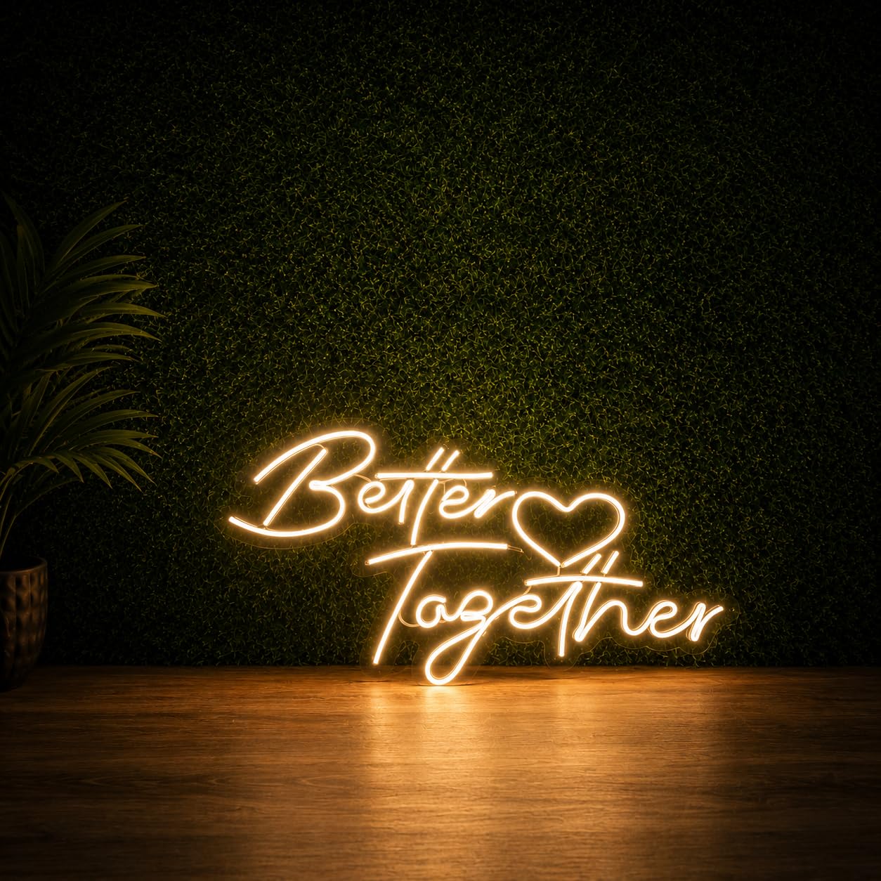 Better Together LED Neon Sign | Warm White LED Light | Acrylic Backing | USB Powered | Wall Decor for Wedding, Anniversary, Engagement, Bedroom, Home Decor | Includes Adapter | 24 x 12 Inch-image-32