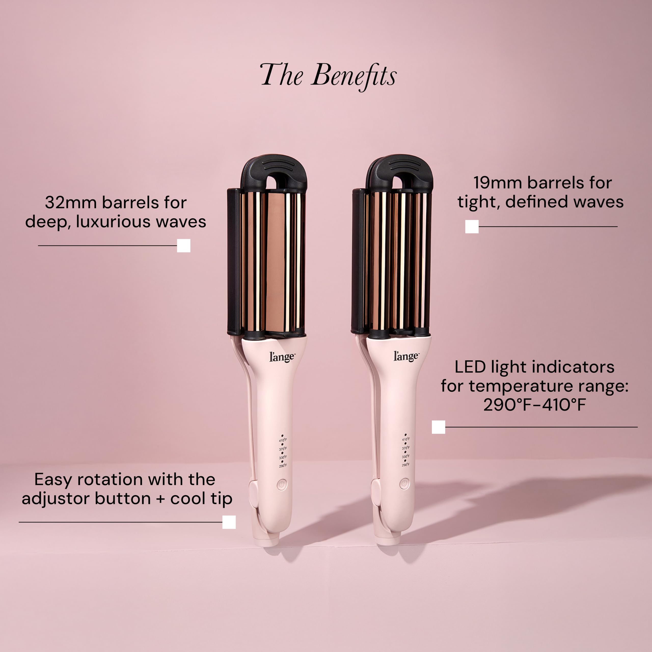 L'ANGE HAIR VersaWaver 2-in-1 Adjustable Titanium Hair Waver & Crimper