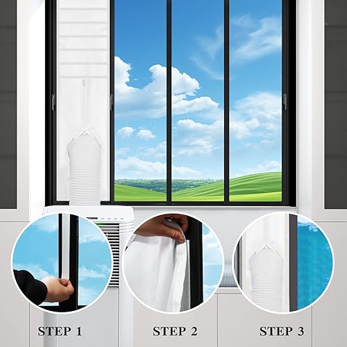 Miniatura 7 de Kit de sellado de ventana para aire acondicionado portátil de 14 x 24 pulgadas  36 pies, efecto de sellado 100% para ventana corrediza, sello de CA