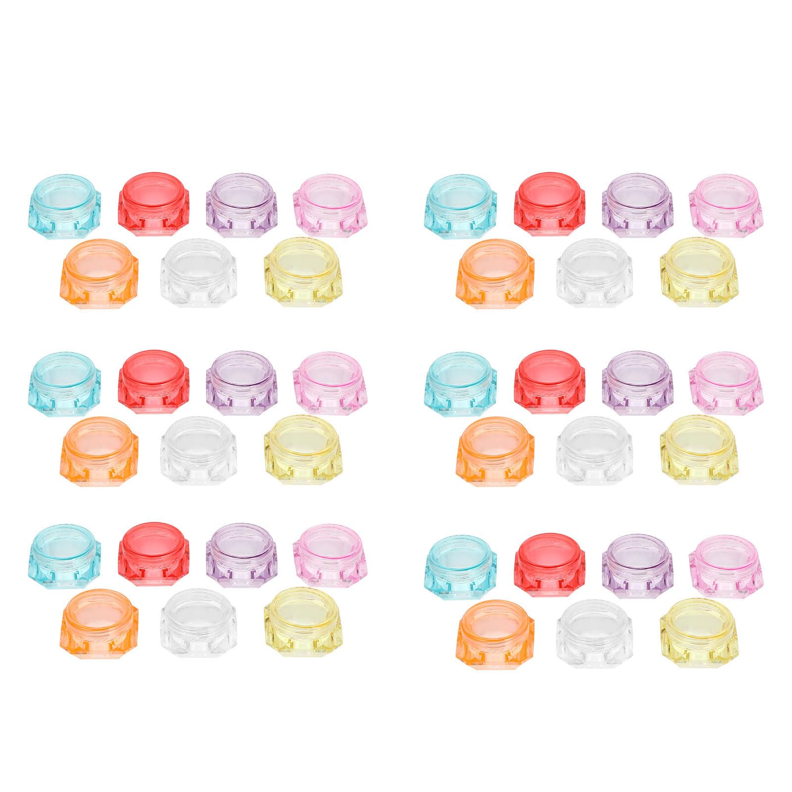 40pcs 5ml Diamond Shape Cream Containers Cosmetic Jars with Facial Mask Spoons Refillable Sample Jars for Travel and Makeup Storage Random Color