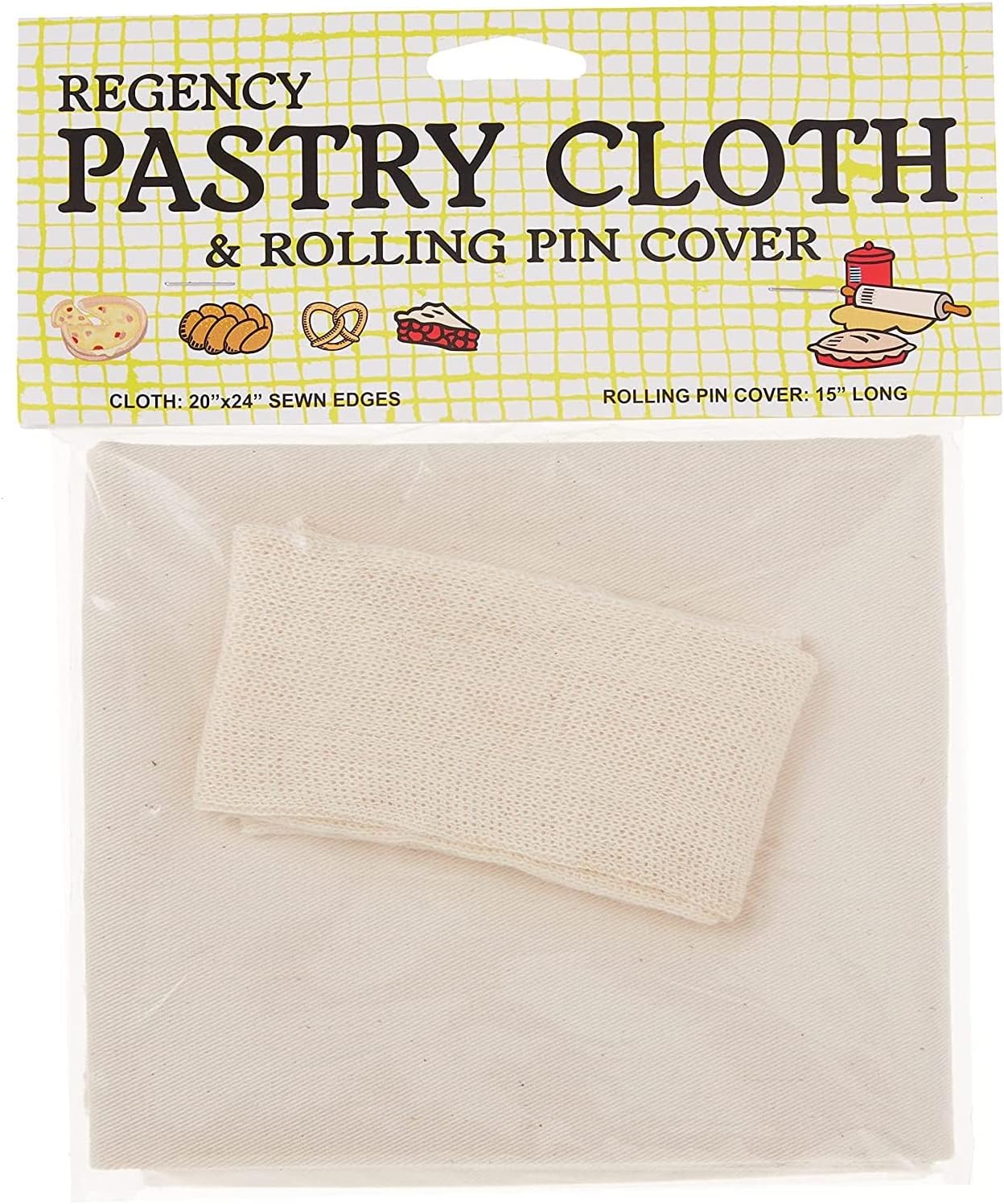 2 X Regency Pastry Cloth and Rolling Pin Cover Set