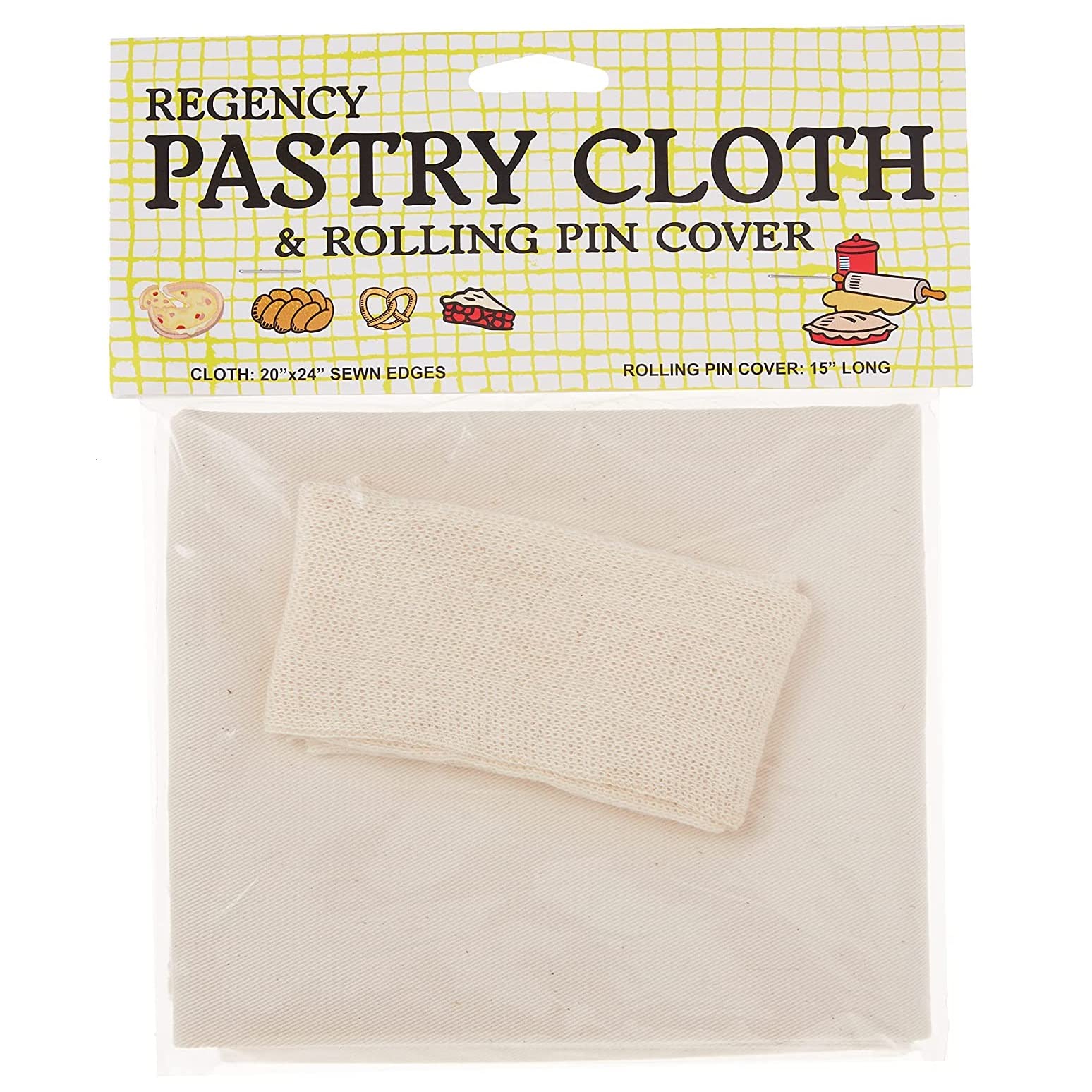 2 X Regency Pastry Cloth and Rolling Pin Cover Set