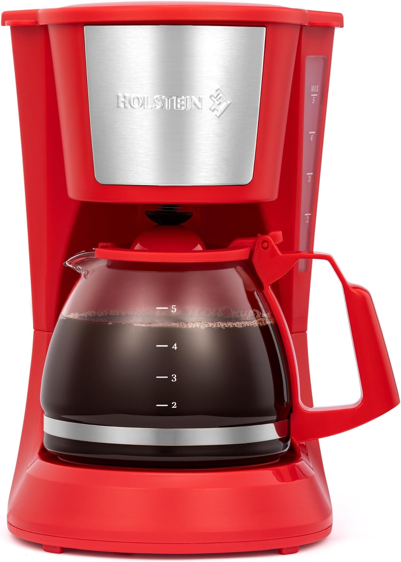 Holstein Housewares, 5-Cup Coffee Maker, Red