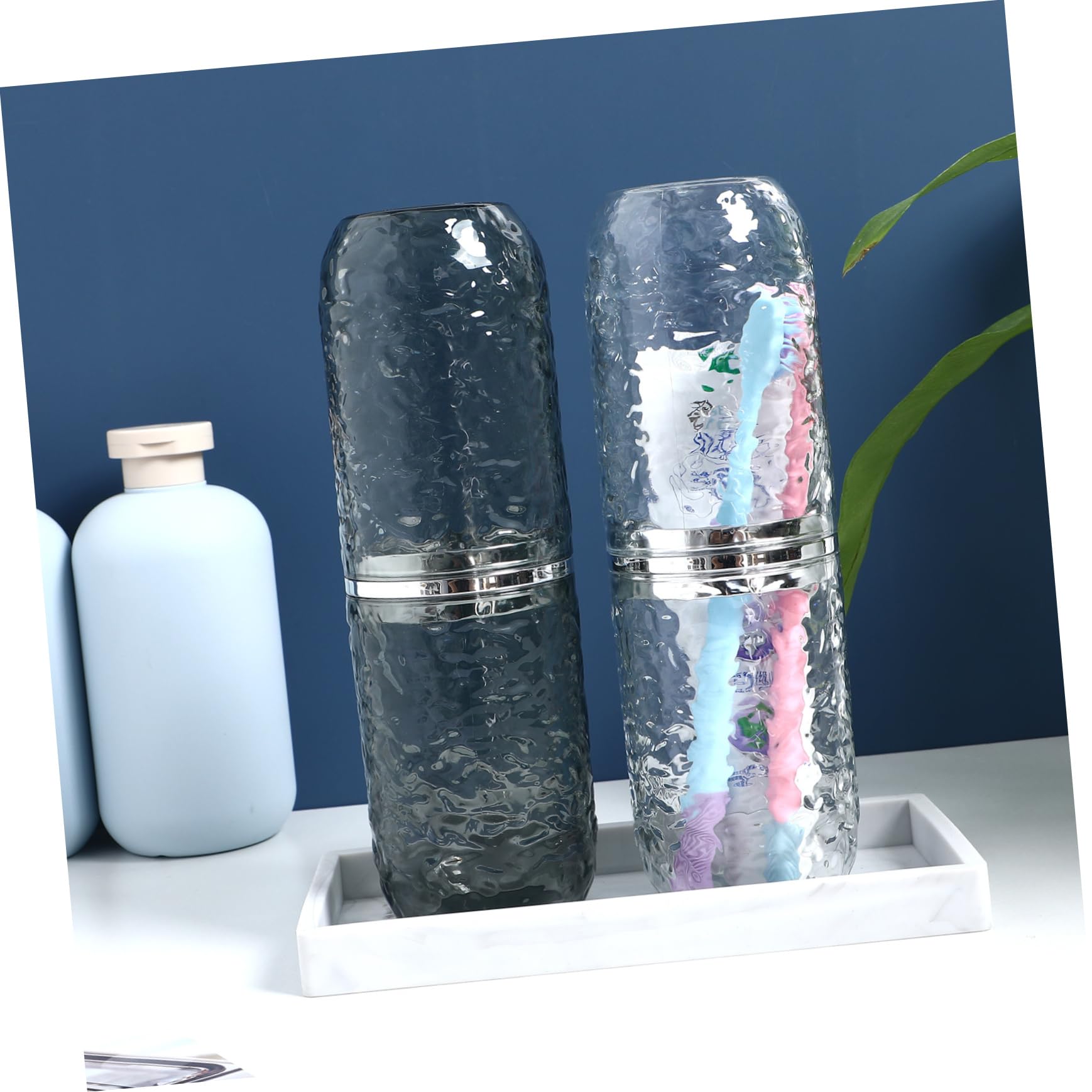 Baluue 8piezas Estuche De Para Cepillos De Dientes Contenedor Tapa Para y Diseño Transparente y