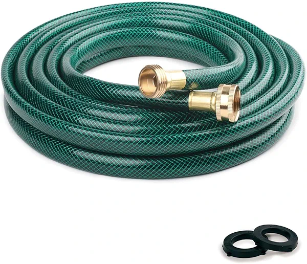 FUNJEE 20FT PVC Garden Hose: LeakProof and Durable with 1/2" GHT Brass Fittings for Outdoor Watering and Lawn Sprinkling - Ideal for Homeowners and DIY Enthusiasts