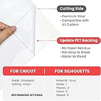 Vista 3 de White Vinyl, Glossy White Permanent Vinyl -12" x 11 FT for Cutting Machine, Party Decoration, Car Decal, Signs, Scrapbooking