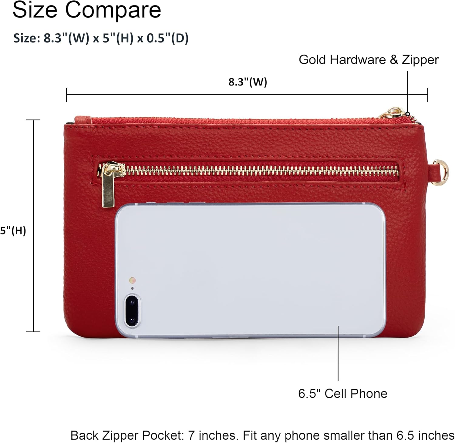 befen Genuine Leather Wristlet Clutch RFID Blocking Bag Cell Phone Wallet Purse Wristlet Wallet Purses and Handbags for Women - Image 5