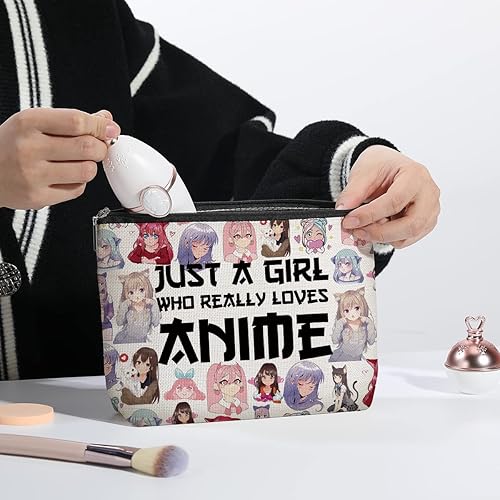 Miniatura 7 de Bolsa de maquillaje para fanáticos del anime, regalos para amantes del anime para niñas, neceser de tocador, organizador de maquillaje, bolsa con