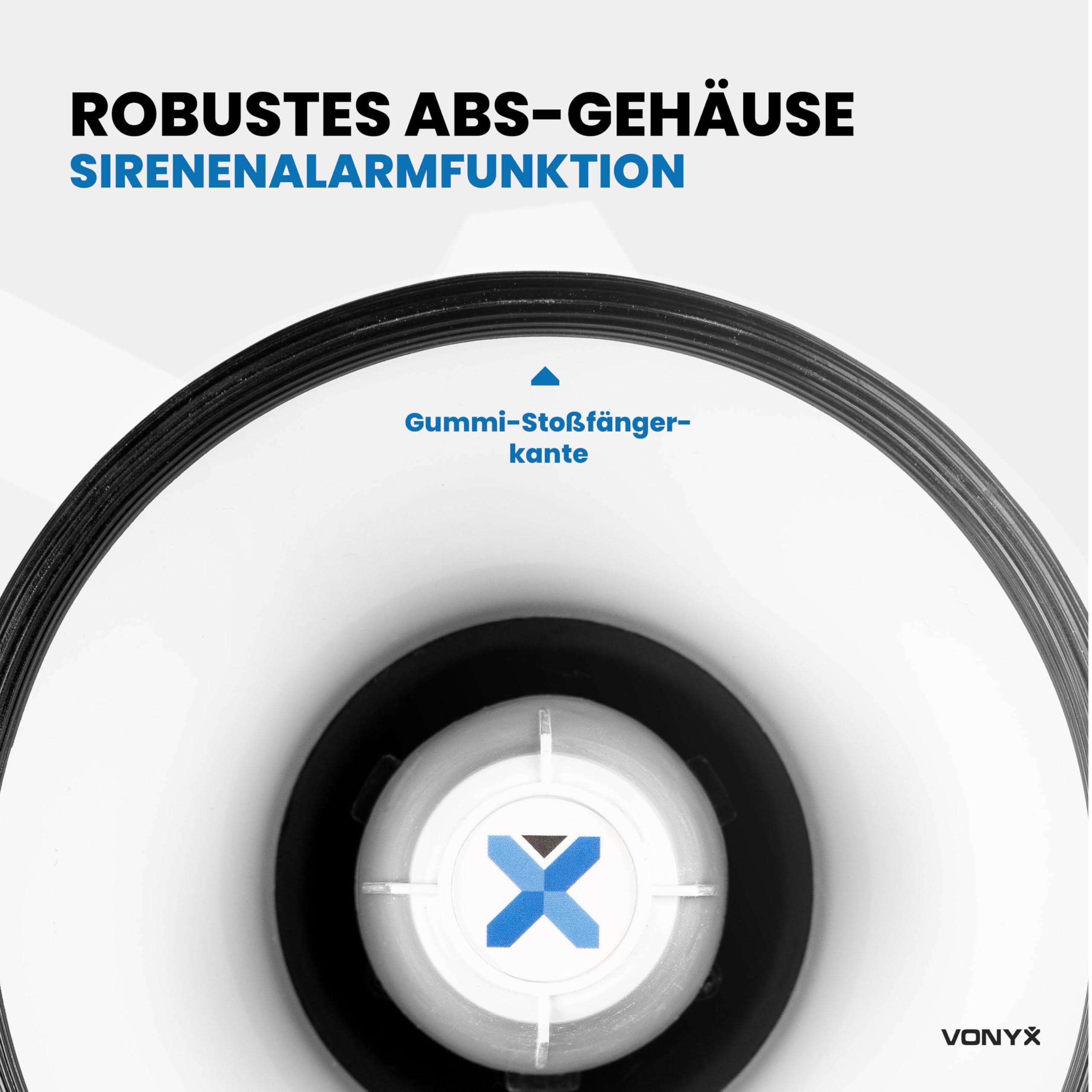 Vonyx MEG045 - Akku Megaphone mit Sirene und Mikrofon, inkl. 2X Akkus, Bluetooth, Aufnahmefunktion, 45 Watt Megafon, bis 1000 Meter Reichweite, Megaphon mit Umhänge-Gurt, MP3, USB, SD, Weiß/Rot