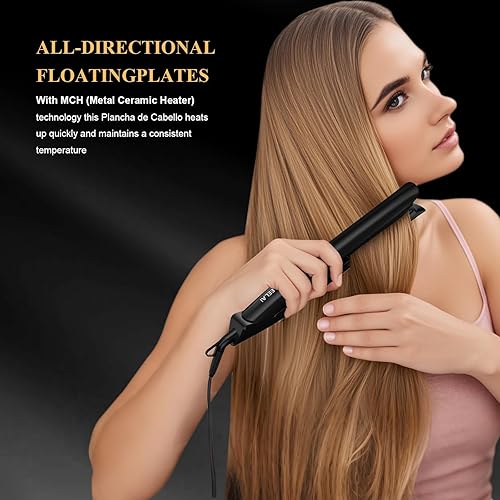 Miniatura 6 de Plancha de cabello 2 en 1 Plancha de Cabello con placas flotantes 3D, control inteligente de temperatura, calefacción MCH, voltaje dual 100V-240V y