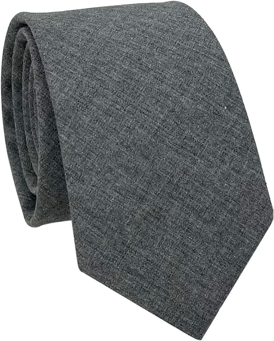 Mens Solid Color Cotton Necktie for Men