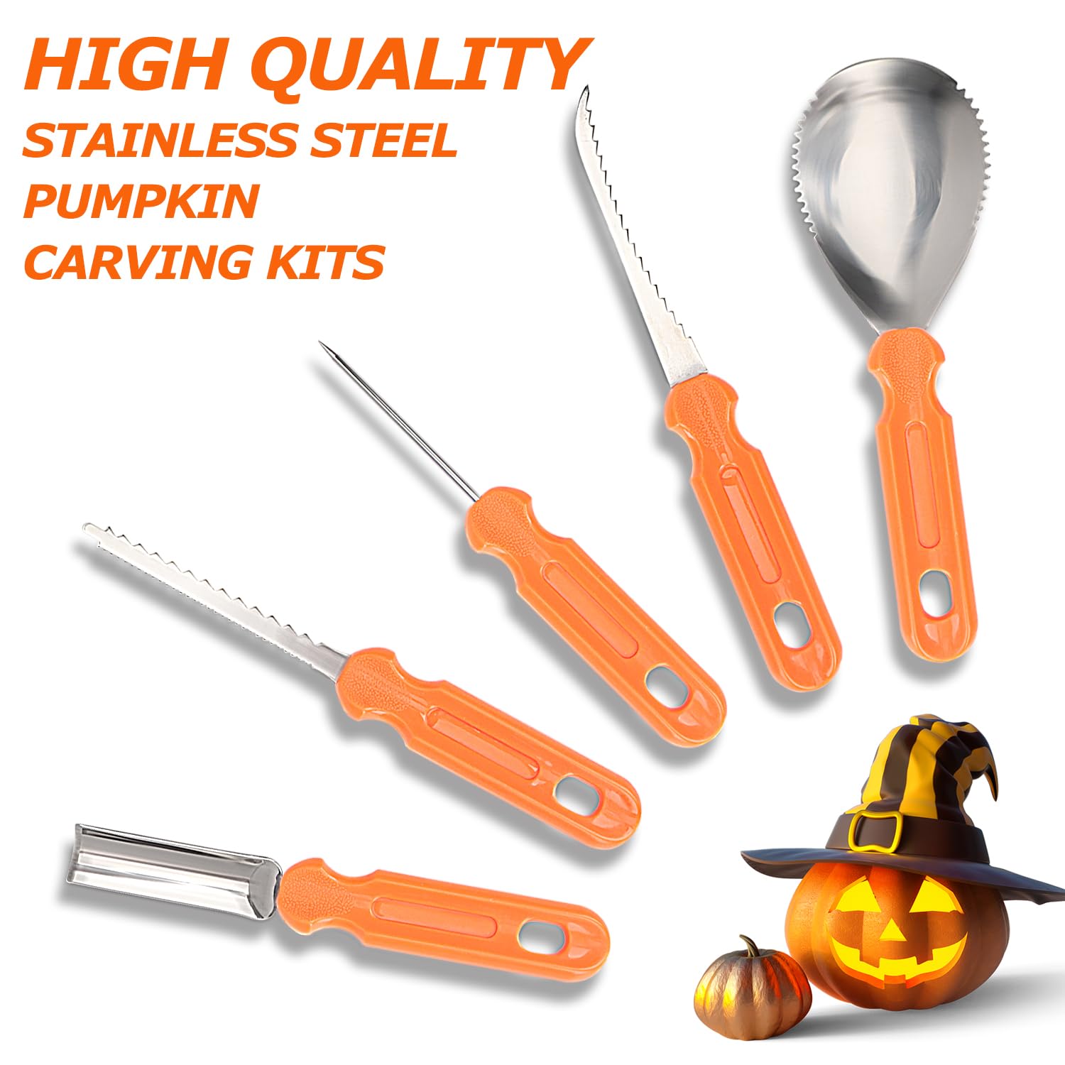 KIT INTAGLIO ZUCCA Halloween, 7 Pezzi Attrezzi Intaglio Zucca in