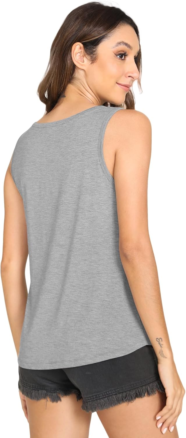 GYS Women Tank Tops Loose Fit Summer Basic Sleeveless Tops Bamboo Viscose Pajama Shirts - Image 3