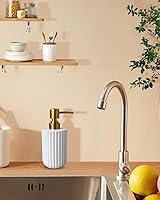 Vista 5 de Soap Dispenser for Bathroom,12 Oz Liquid Soap Dispenser for Kitchen,Ceramic Hand Soap Dispenser with Plastic Pump,Simple Style Soap Dispenser