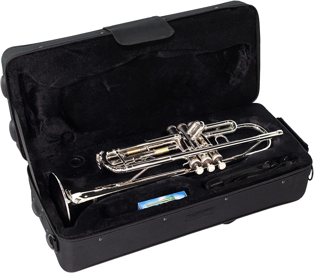 LeSage Brass Standard Bb Nickel Silver Trumpet for Beginner Student for Band with 7c Mouthpiece Cleaning Kit Valve Oil Trumpet Case