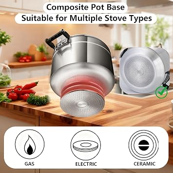 26 Quart Clamp On Pressure Cooker,Heavy-Duty Aluminum Pressure Cooker with Safety Bar Locking Lock, 2 ValvesrFast Cooking,for All Stovetops (Induction Compatible), for Family or Commercial