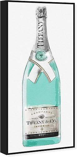 Miniatura 10 de The Oliver Gal Artist Co. Lienzo enmarcado para pared con texto en inglés "Priceless Tall Champagne Home Décor, 16.0 x 36.0in, azul, gris