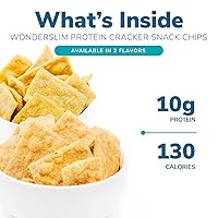 Vista 3 de WonderSlim Chips de galletas de proteína, cheddar, 0.35 oz de proteína, 0.11 oz de grasa, sin gluten (7 unidades)