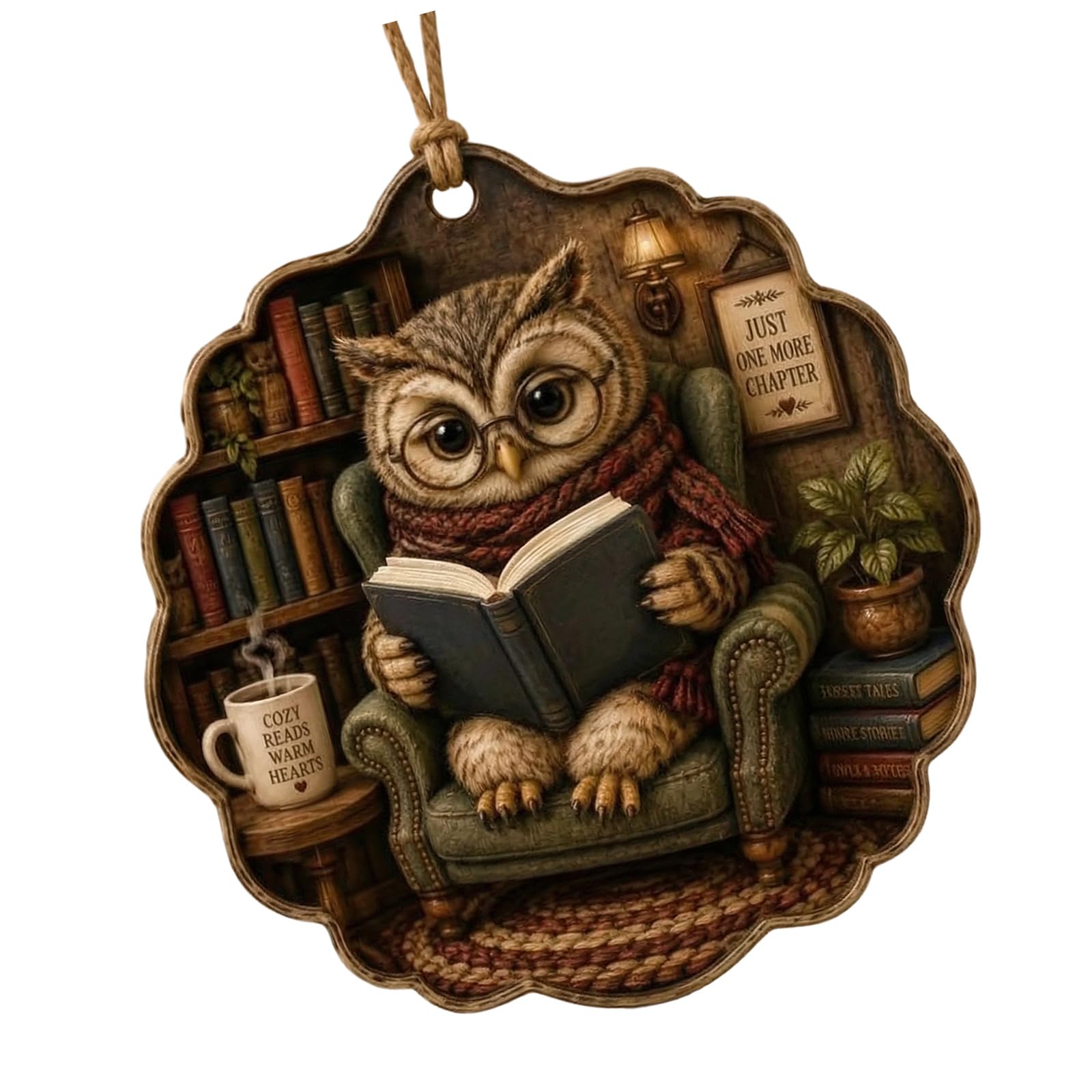 Pangboer C Space Bookish Ornament, Acryli Reading Animal Decor With Ord Loop For Trees, Shelves, Lassroom Rooms Decoration Literary Room Decor Lassroom Reader Accent Shelf Ornament Wall Tree Accent Acryli